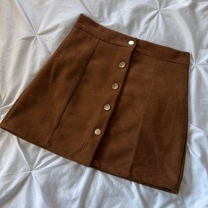 Brown suede skirt